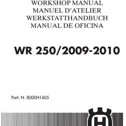 250-300 2009 2010 Motorcycle Workshop Manual Fits Husqvarna WR 250-300 2009 2010
