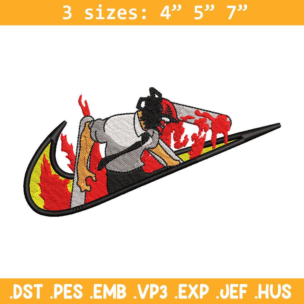 Chainsaw man Nike embroidery design, Chainsaw man embroidery, Nike design, anime design, anime shirt, Digital download.jpg