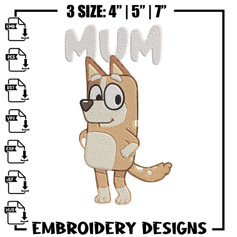 Chilli Heeler Embroidery, Bluey Cartoon Embroidery, cartoon Embroidery, Embroidery File, cartoon shirt, digital download.jpg