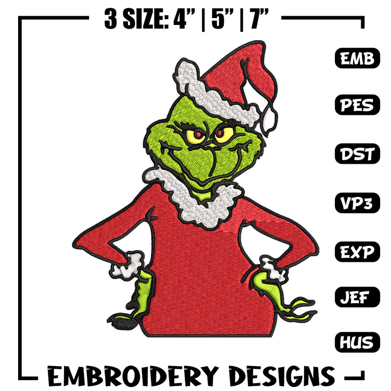Christmas Grinch Embroidery design, Grinch christmas Embroidery, Embroidery File, Grinch design, Instant download..jpg