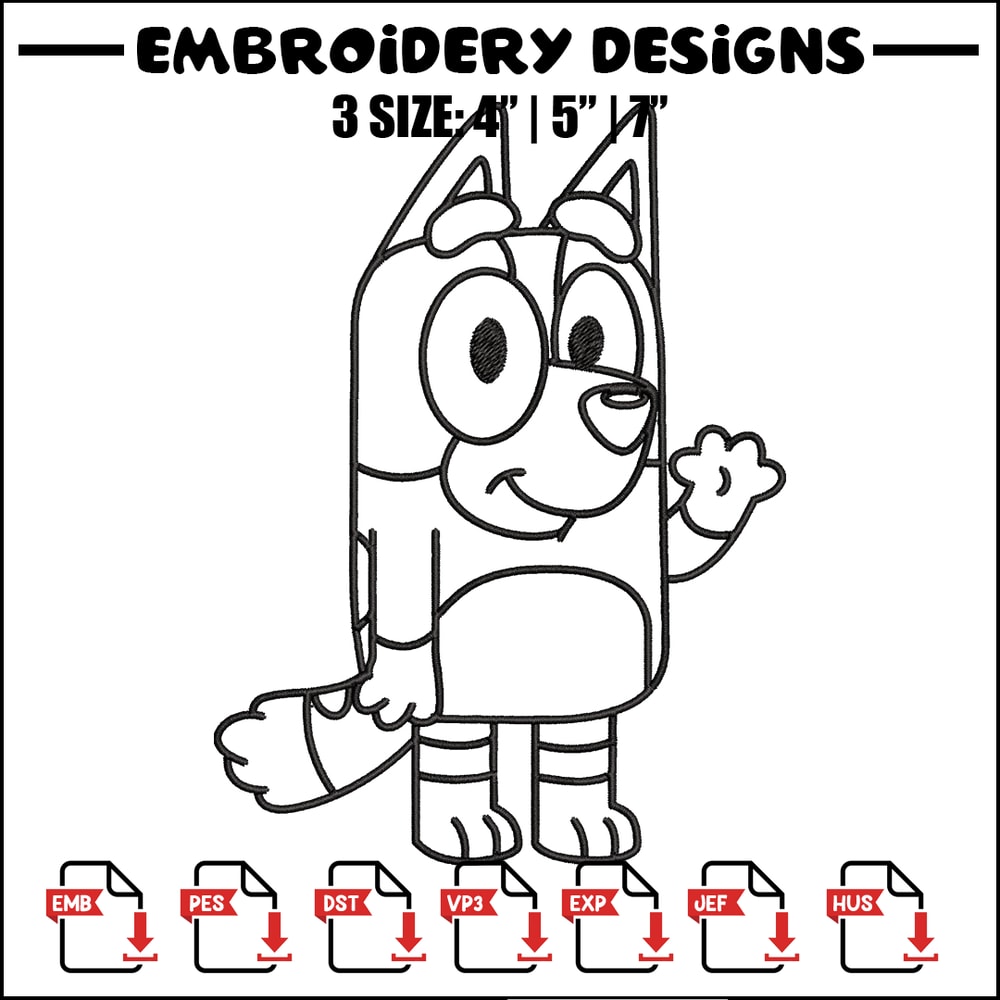 Dad Bluey Coloring Pages Embroidery, Bluey Embroidery, Embroidery File, cartoon design, cartoon shirt, Digital download..jpg
