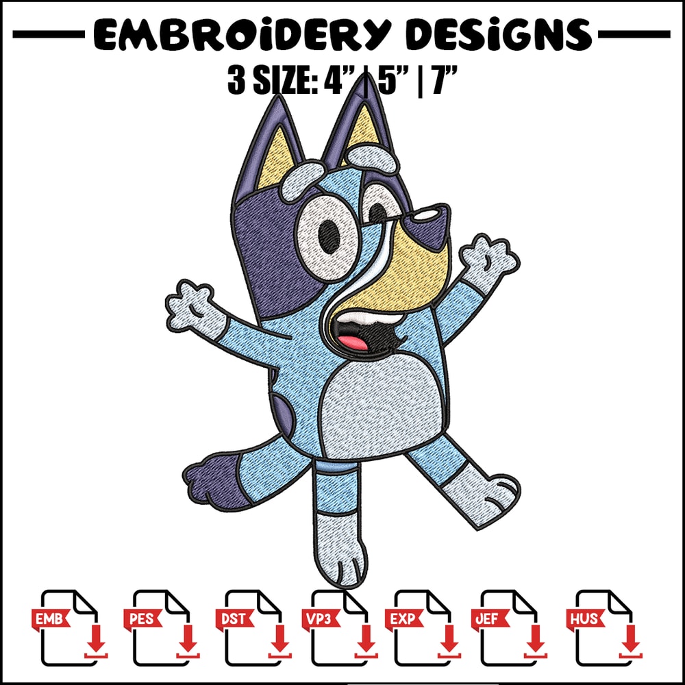 Dad Bluey Embroidery, Bandit Heeler Embroidery, Embroidery File, cartoon design, cartoon shirt, Digital download..jpg