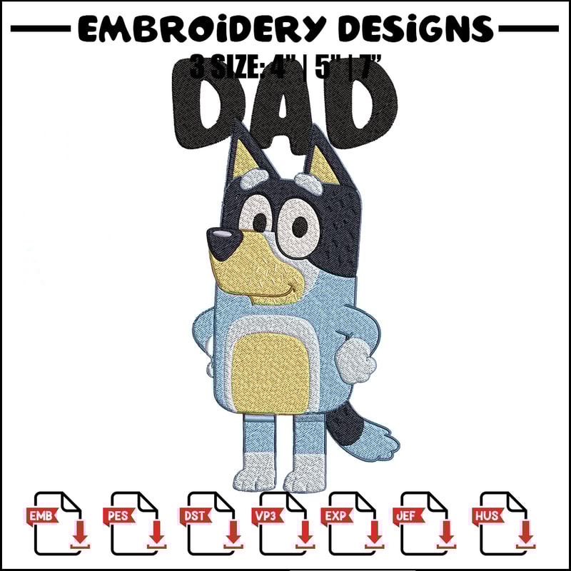 Dad bluey Embroidery, Bluey Cartoon Embroidery, cartoon Embroidery, Embroidery File, cartoon shirt, digital download.jpg