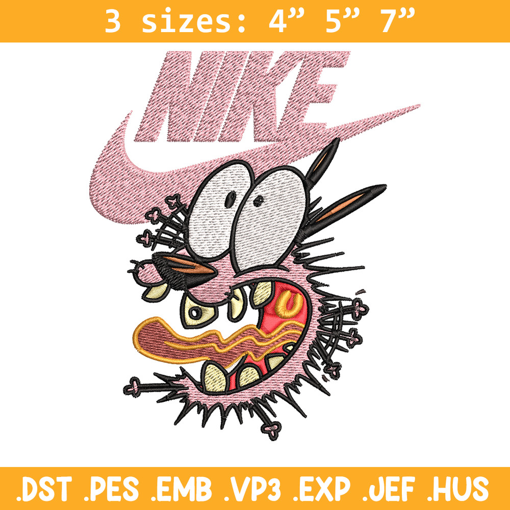 Courage dog Embroidery design, Courage dog Embroidery, Nike design, Embroidery file, cartoon logo. Instant download..jpg