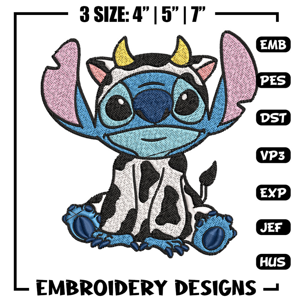 Cow Stitch Embroidery design, Cow Stitch Embroidery, cartoon design, Embroidery File, cartoon shirt, Digital download..jpg