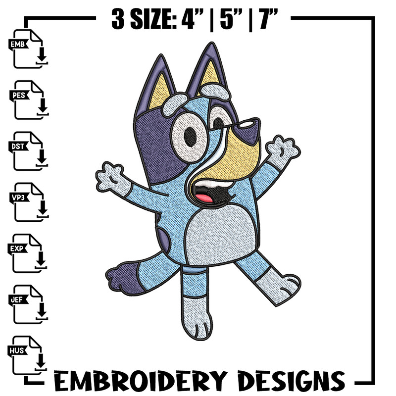 Dad Bluey Embroidery, Bandit Heeler Embroidery, Embroidery File, cartoon design, cartoon shirt, Digital download..jpg