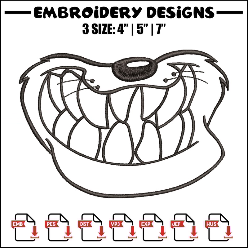 Dog black white embroidery design, cartoon embroidery, cartoon design, Embroidery file, cartoon shirt, Instant download.jpg