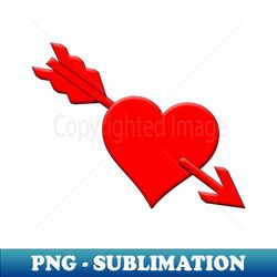 Red Heart pierced by arrow - Premium Sublimation Digital Download - Add a Festive Touch to Every Day