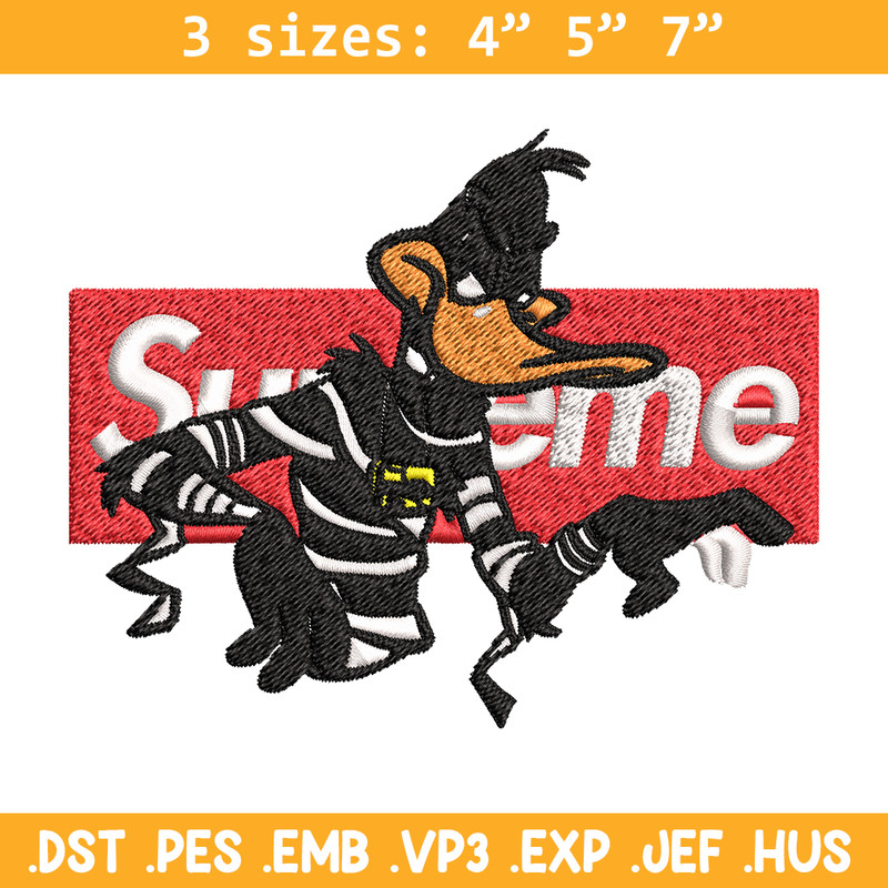 Daffy Duck Supreme Embroidery design, Daffy Duck Embroidery, cartoon design, Embroidery File, Instant download..jpg