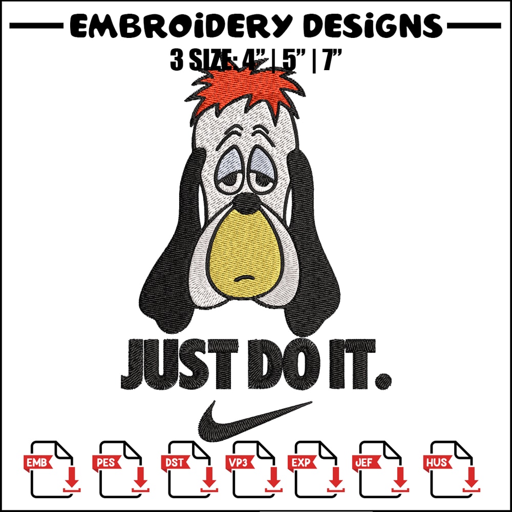 Droopy Just Rick It Embroidery design, Cartoon funny Embroidery, Logo Nike design, Embroidery file, Instant download..jpg