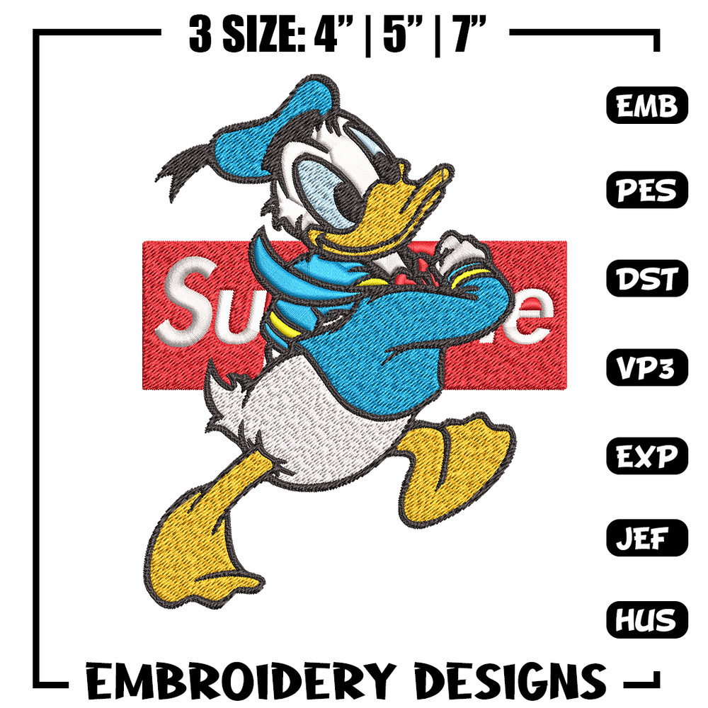 Daisy Duck Supreme Embroidery design, Disney Embroidery, cartoon design, Embroidery File, Disney shirt, Instant download.jpg