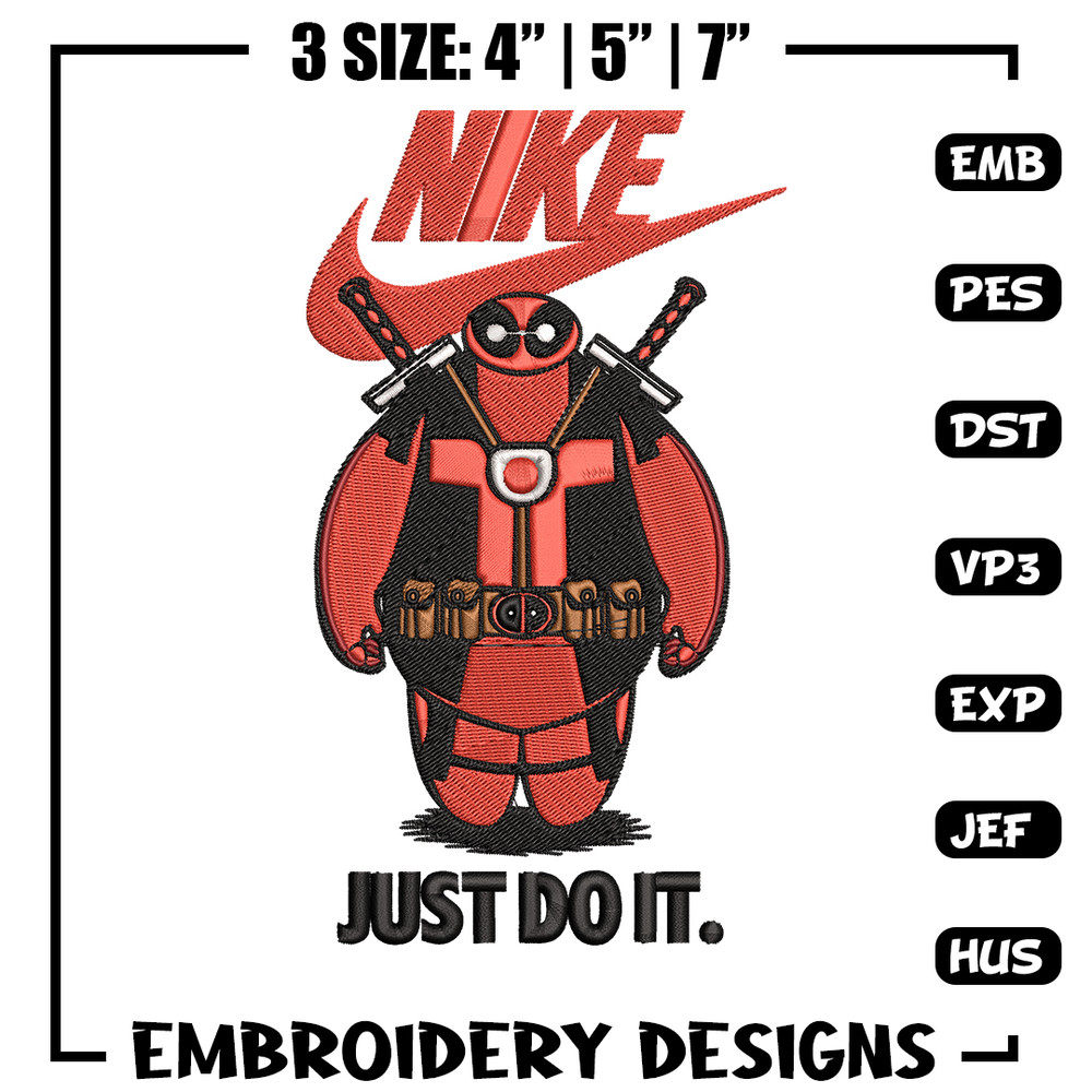 Deadpool funny Nike Embroidery design, Deadpool funny Embroidery, Nike design, Embroidery file, Instant download.jpg