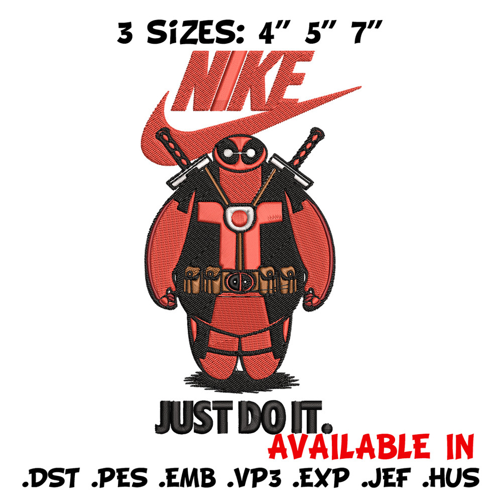 Deadpool funny Nike Embroidery design, Deadpool funny Embroidery, Nike design, Embroidery file, Instant download.jpg