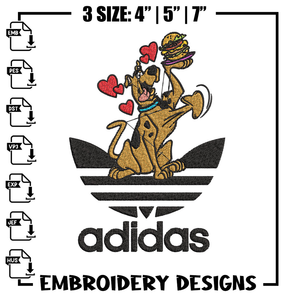 Dog love adidas Embroidery Design, Adidas Embroidery, Embroidery File, Brand Embroidery, Logo shirt, Digital download.jpg