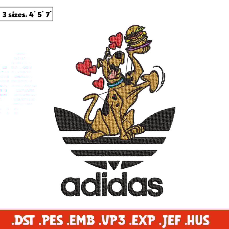Dog love adidas Embroidery Design, Adidas Embroidery, Embroidery File, Brand Embroidery, Logo shirt, Digital download.jpg