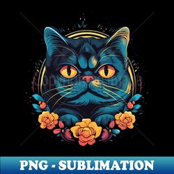 Exotic Shorthair Smiling - Retro PNG Sublimation Digital Download - Stunning Sublimation Graphics