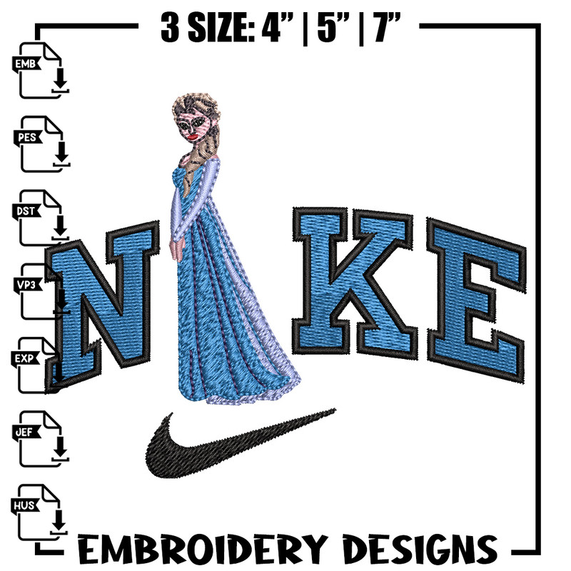 Elsa x nike Embroidery Design, Dinsey Embroidery, Brand Embroidery, Embroidery File, Logo shirt, Digital download.jpg