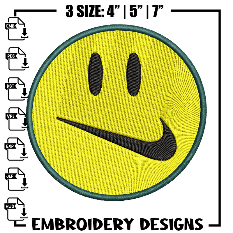 Emoji smile swoosh embroidery design, Emoji embroidery, logo design, embroidery file, logo shirt, Digital download.jpg