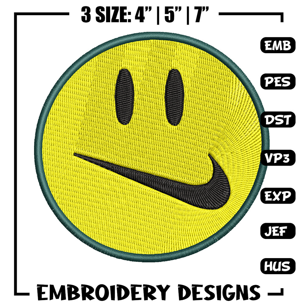 Emoji smile swoosh embroidery design, Emoji embroidery, logo design, embroidery file, logo shirt, Digital download.jpg