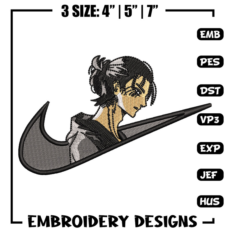 Eren x nike embroidery design, Aot embroidery, Embroidery file, Embroidery shirt, Nike design, Digital download.jpg