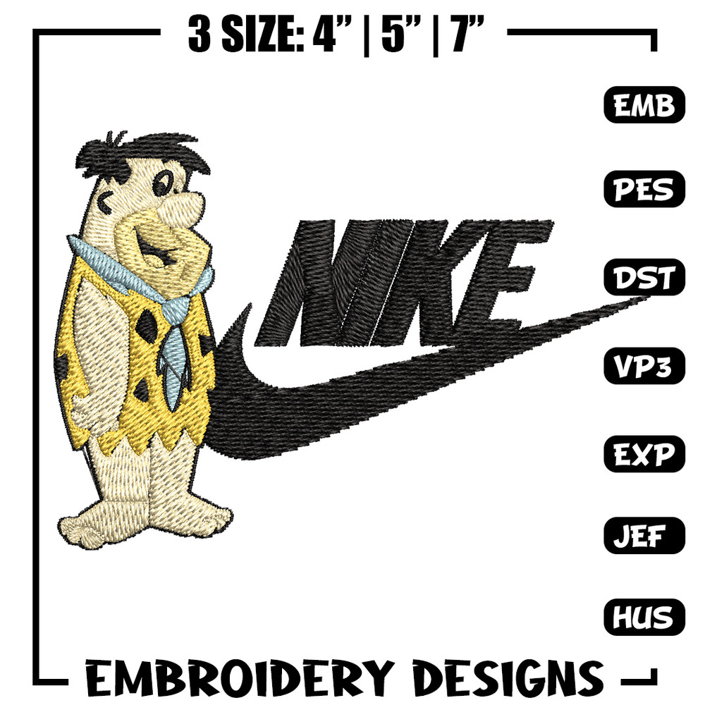 Fred Flintstone Nike Embroidery design, Fred Flintstone Embroidery, Nike design, Embroidery file, Instant download..jpg