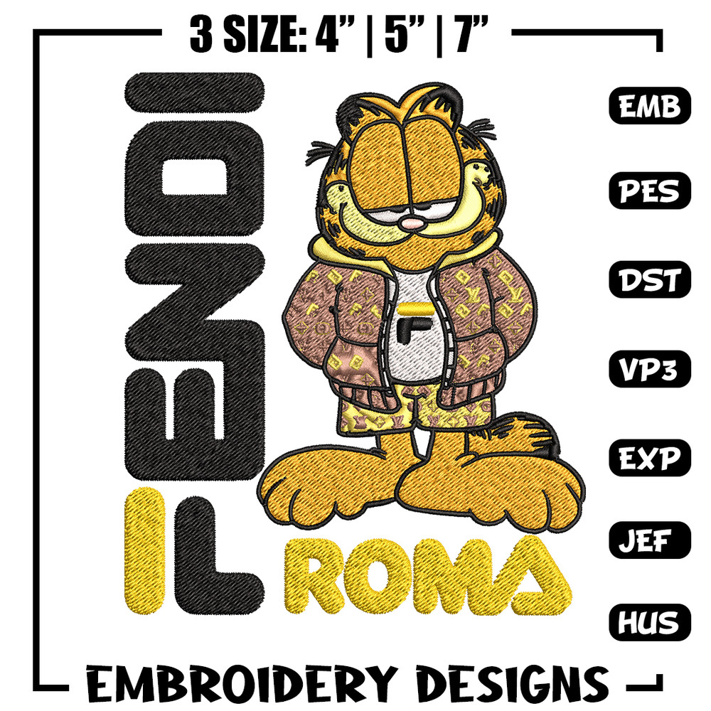 Garfield Fendi Embroidery design, Garfield Fendi cartoon Embroidery, cartoon design, Embroidery File, Instant download..jpg