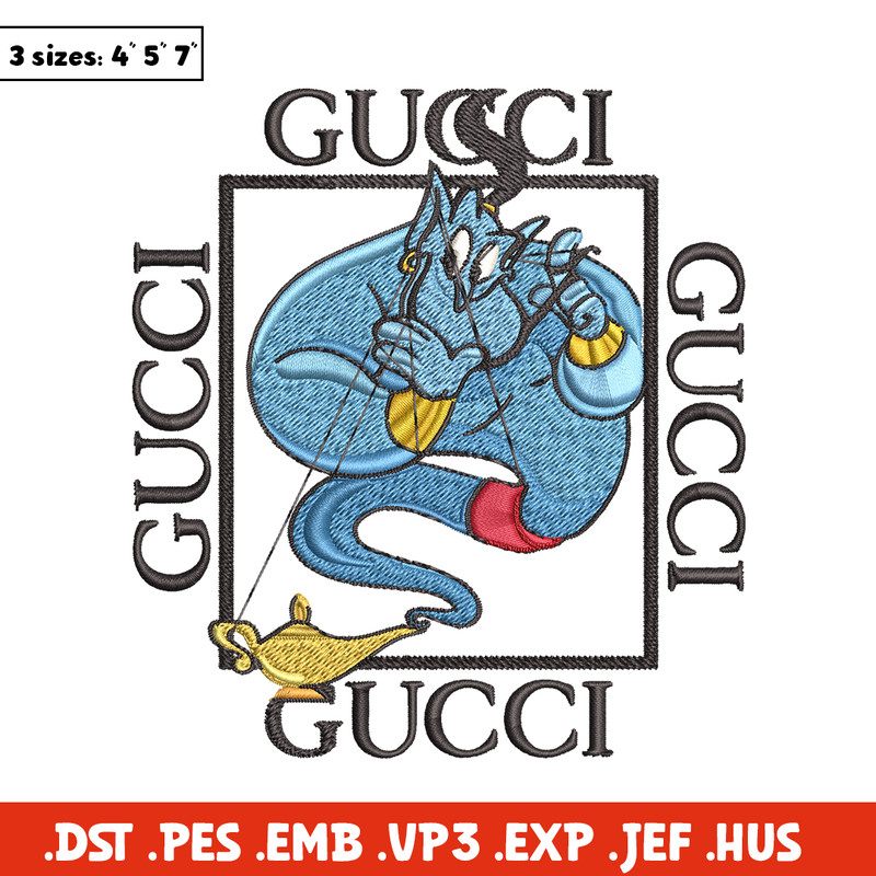 Genie gucci Embroidery design, Genie gucci Embroidery, cartoon design, Embroidery File, gucci logo, Instant download..jpg