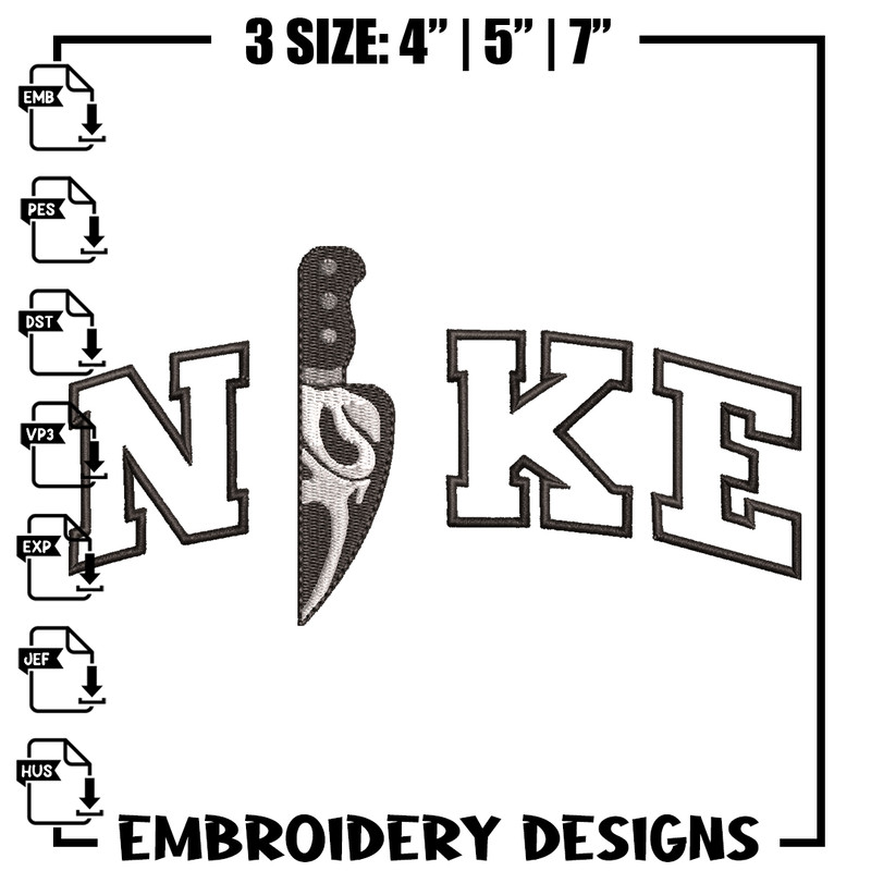 Ghostface knife embroidery design, Ghostface knife embroidery, Nike design, Logo shirt, logo shirt, digital download.jpg
