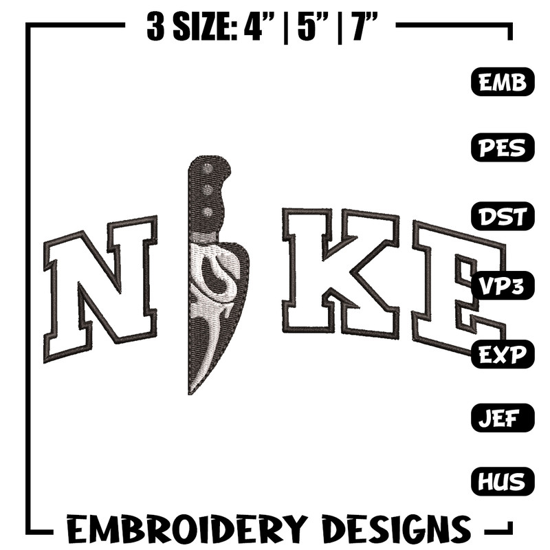 Ghostface knife embroidery design, Ghostface knife embroidery, Nike design, Logo shirt, logo shirt, digital download.jpg