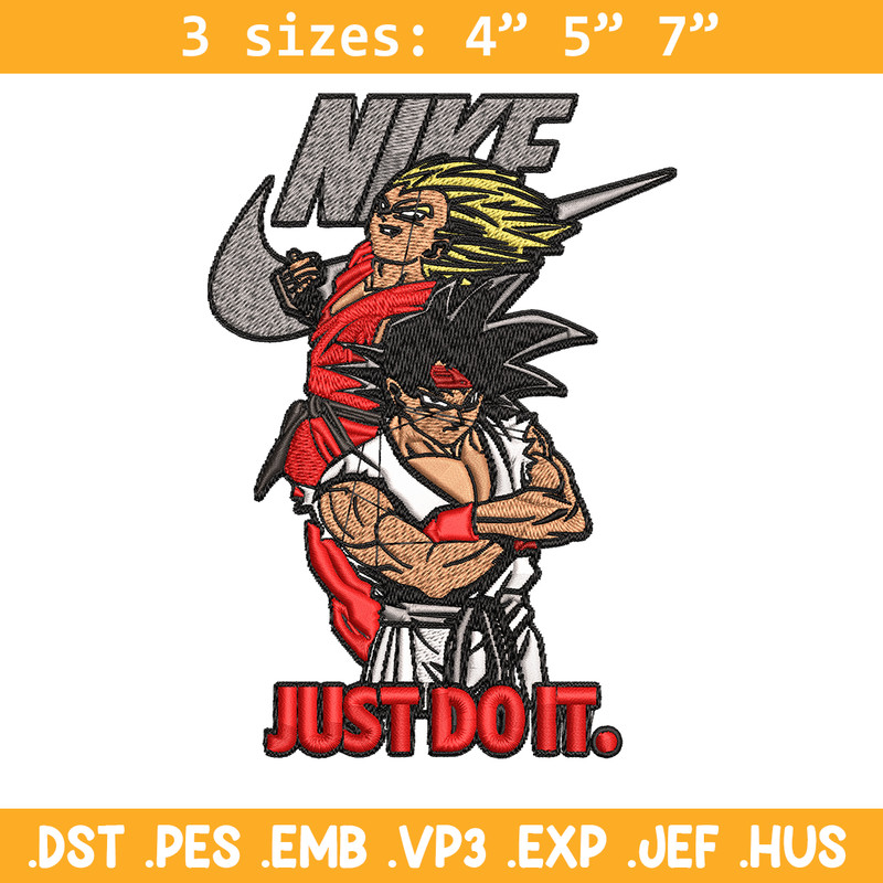 Goku and Vegeta Nike Embroidery design, Dragon ball Embroidery, Nike design, Embroidery file, Instant download..jpg