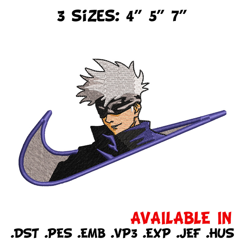 Gojo Satoru Nike embroidery design, Jujutsu Kaisen embroidery, nike design, anime design, anime shirt, Digital download.jpg