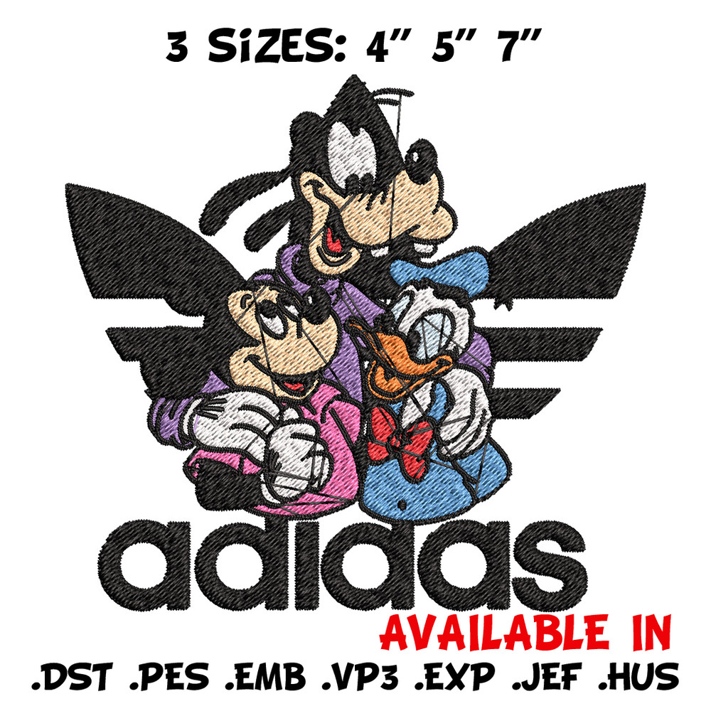 Goofy friends Embroidery Design, Adidas Embroidery, Brand Embroidery, Embroidery File,Logo shirt,Digital download.jpg