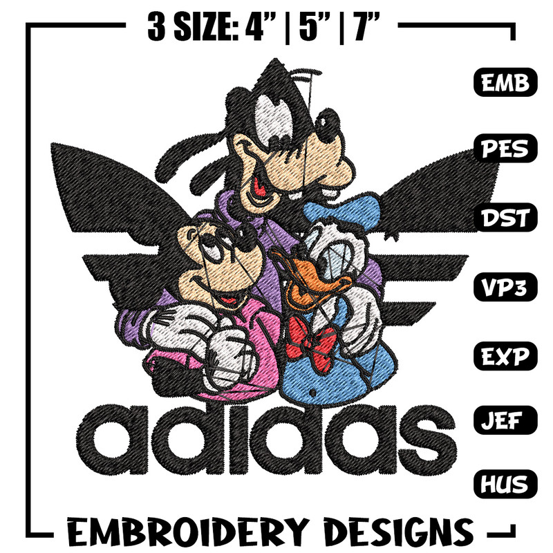 Goofy friends Embroidery Design, Adidas Embroidery, Brand Embroidery, Embroidery File,Logo shirt,Digital download.jpg