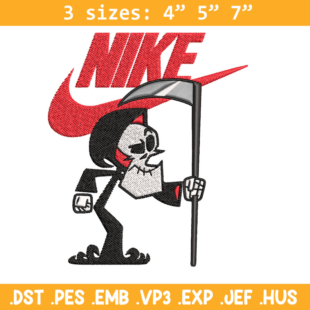 Grim cartoon Nike Embroidery design, Grim cartoon Embroidery, Nike design, Embroidery file, logo shirt, Instant download.jpg