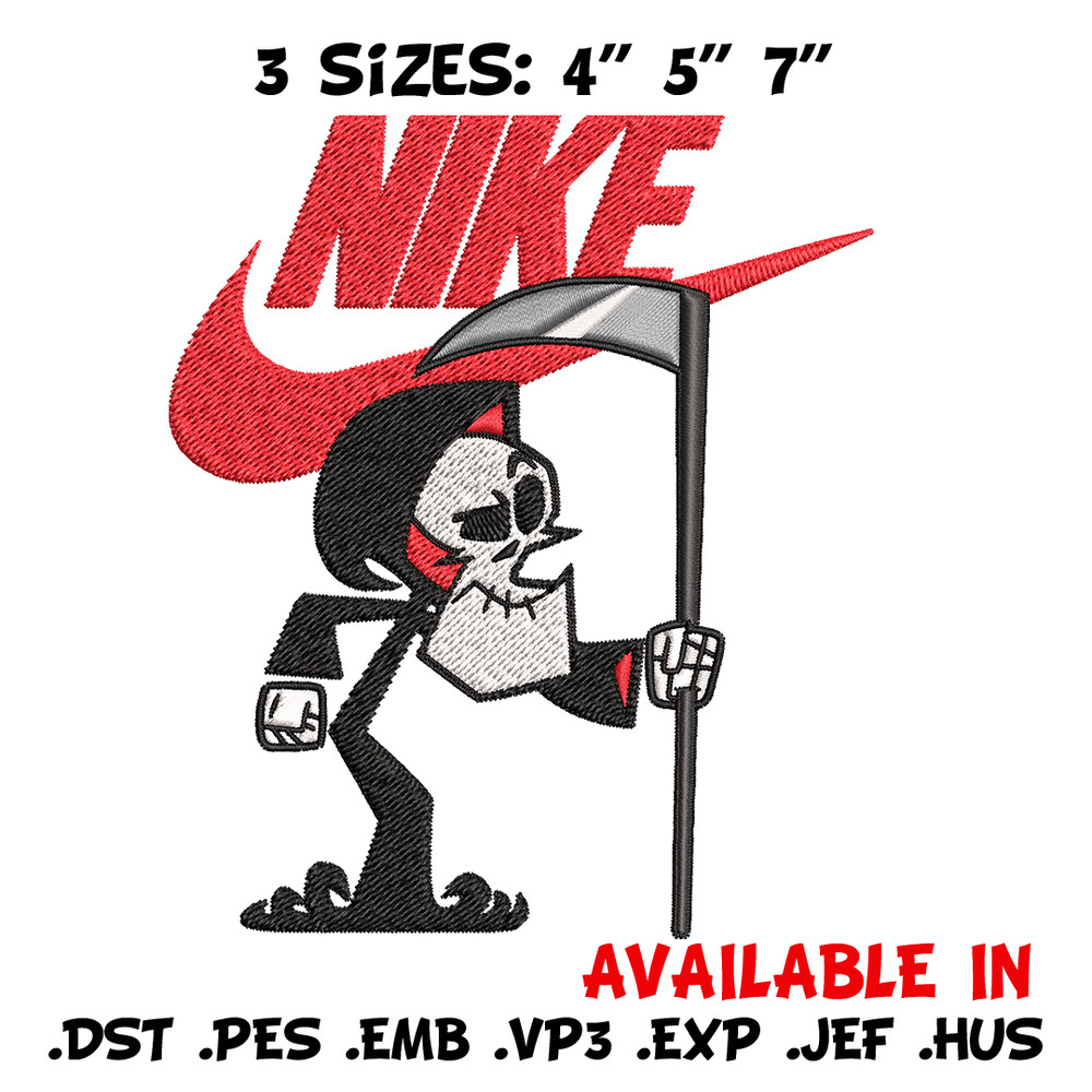 Grim cartoon Nike Embroidery design, Grim cartoon Embroidery, Nike design, Embroidery file, logo shirt, Instant download.jpg
