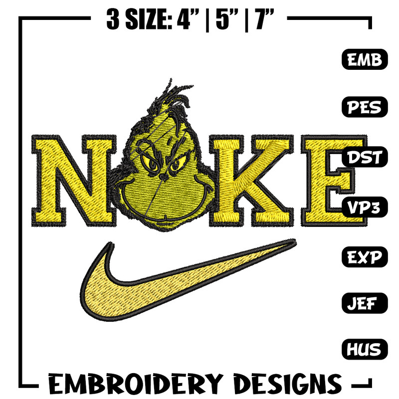 Grinch x nike Embroidery Design, Nike Embroidery, Brand Embroidery, Embroidery File, Logo shirt, Digital download.jpg