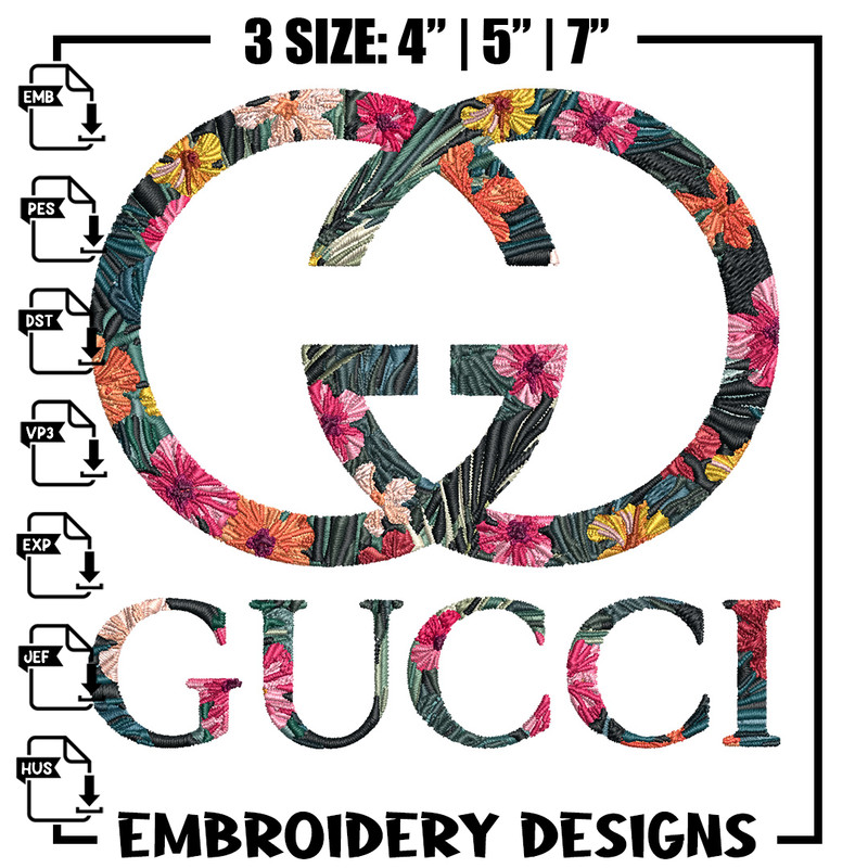 Gucci flower Embroidery Design, Gucci Embroidery, Brand Embroidery, Logo shirt, Embroidery File, Digital download.jpg
