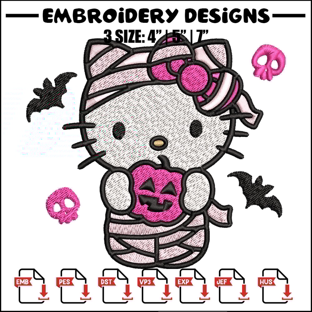 Hello Kitty Mummy Embroidery design, Hello Kitty Embroidery, Embroidery File, cartoon design, Digital download..jpg