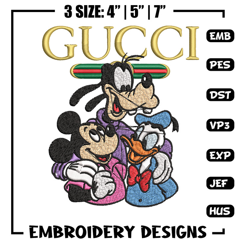 Gucci Mickey And Friend Embroidery design, Disney Embroidery, cartoon design, Embroidery File, Instant download..jpg