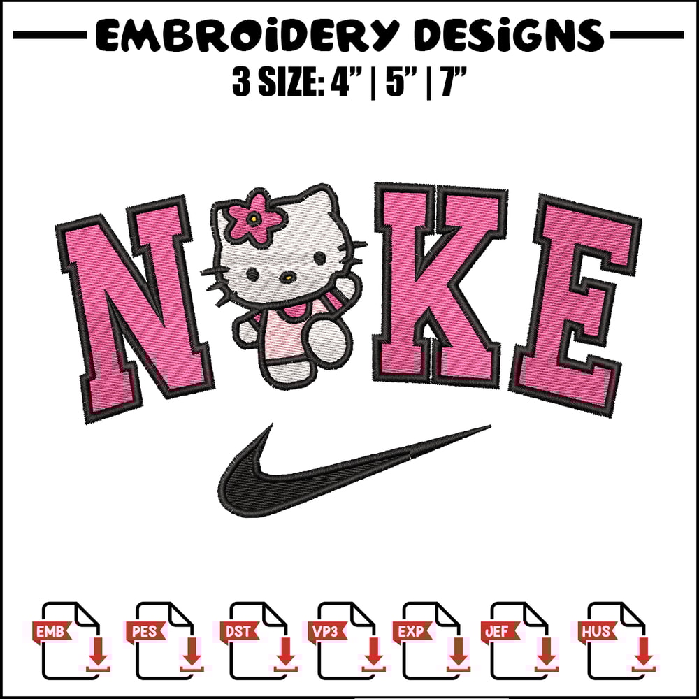 Hello Kitty Nike embroidery design, Hello Kitty embroidery, nike design, logo design, logo shirt, Digital download.jpg