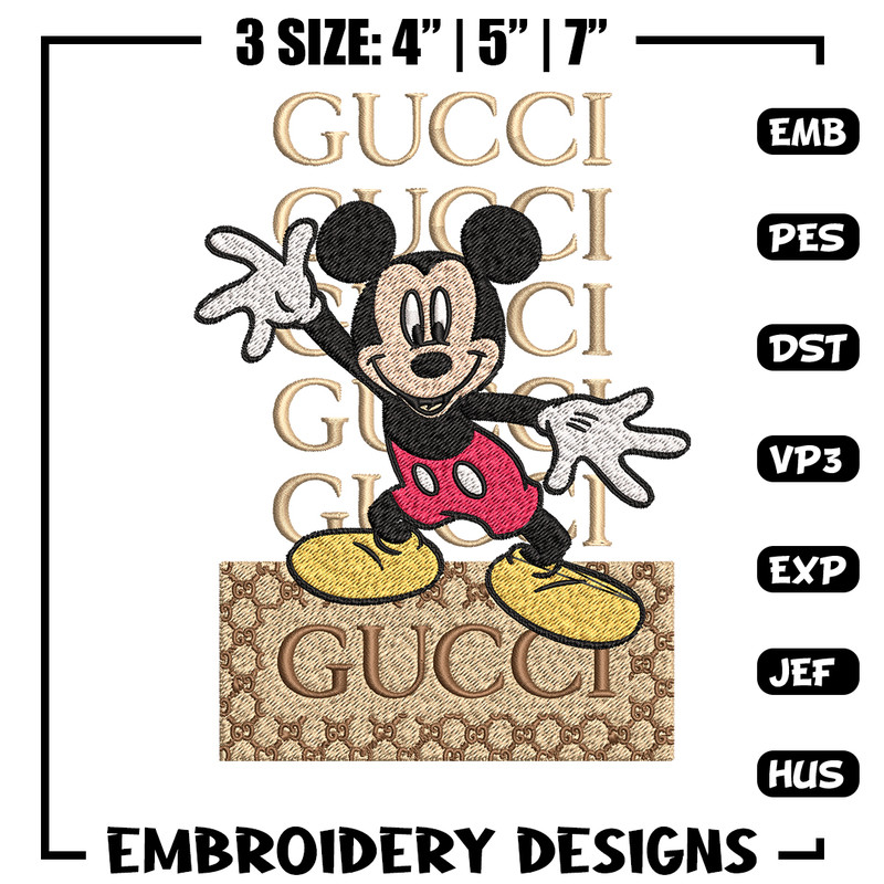 Gucci Mickey Mouse Embroidery design, Gucci Embroidery, Disney design, Embroidery File, cartoon shirt, Digital download..jpg