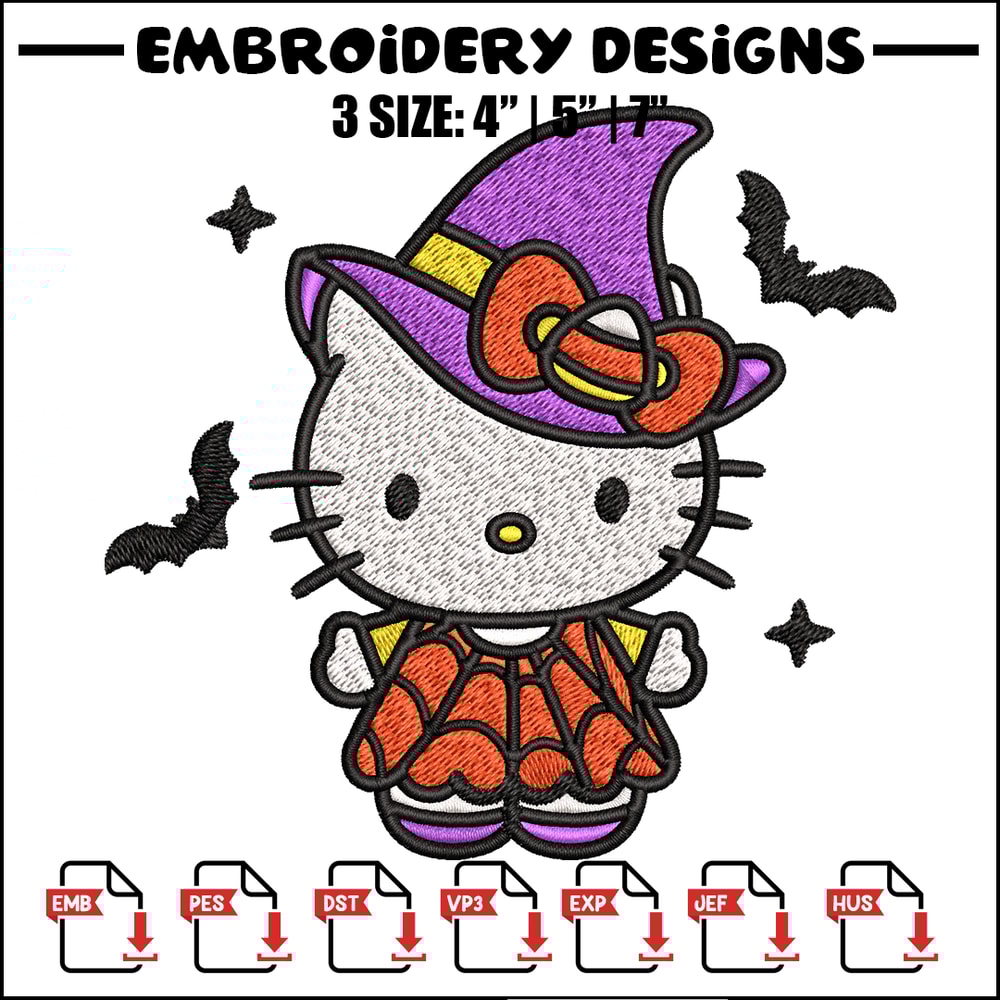 Hello kitty witch Embroidery design, Hello kitty Embroidery, cartoon design, Embroidery File, Digital download.jpg
