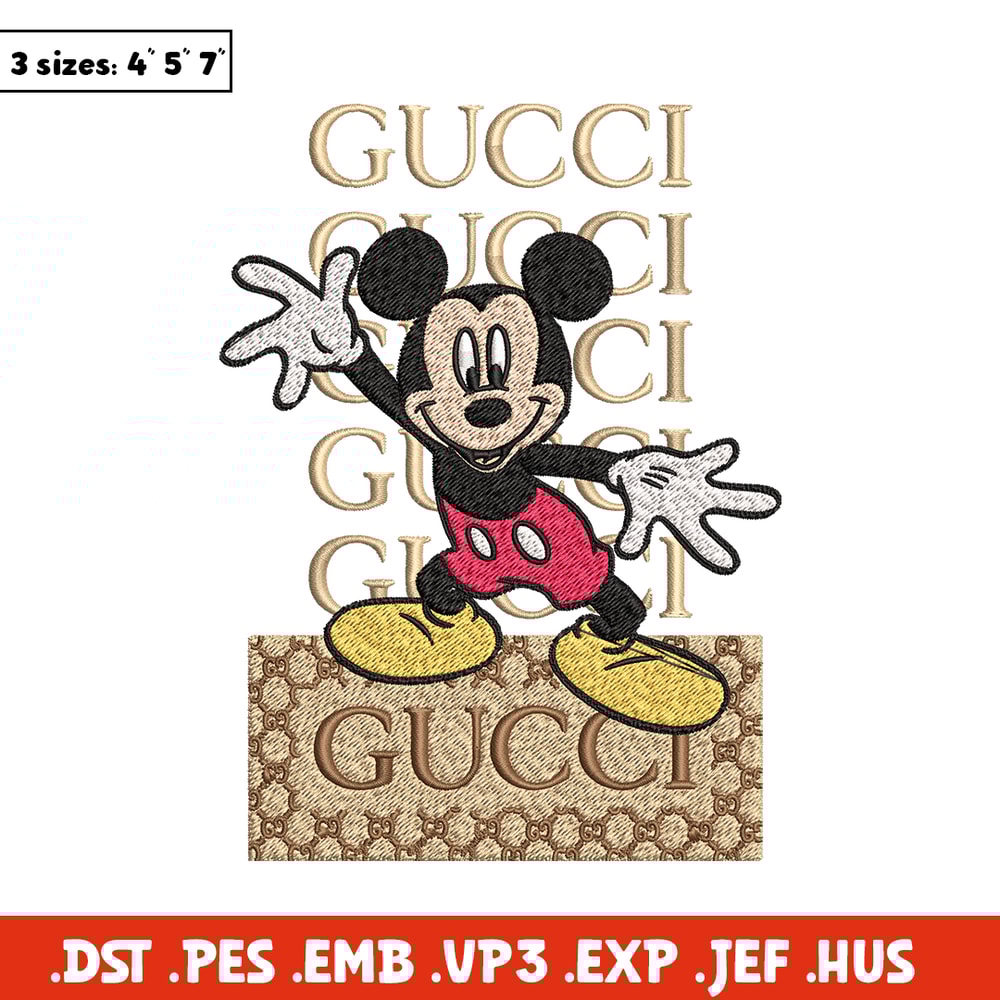 Gucci Mickey Mouse Embroidery design, Gucci Embroidery, Disney design, Embroidery File, cartoon shirt, Digital download..jpg