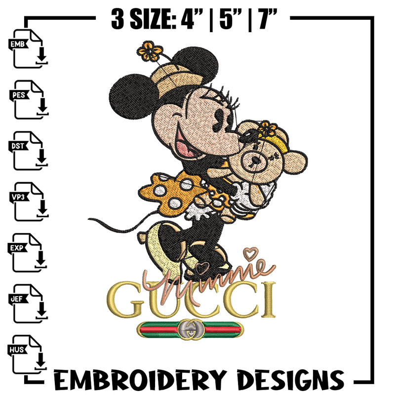 Gucci Minnie mouse Embroidery design, Gucci Embroidery, Disney design, Embroidery File, cartoon shirt, Digital download..jpg