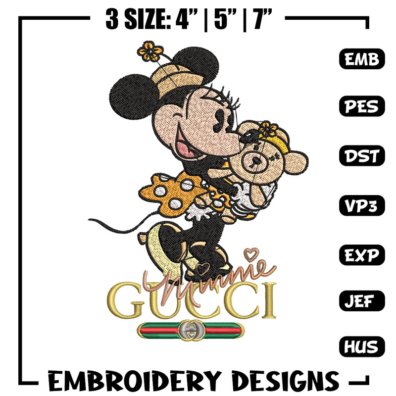 Gucci Minnie mouse Embroidery design, Gucci Embroidery, Disney design, Embroidery File, cartoon shirt, Digital download..jpg