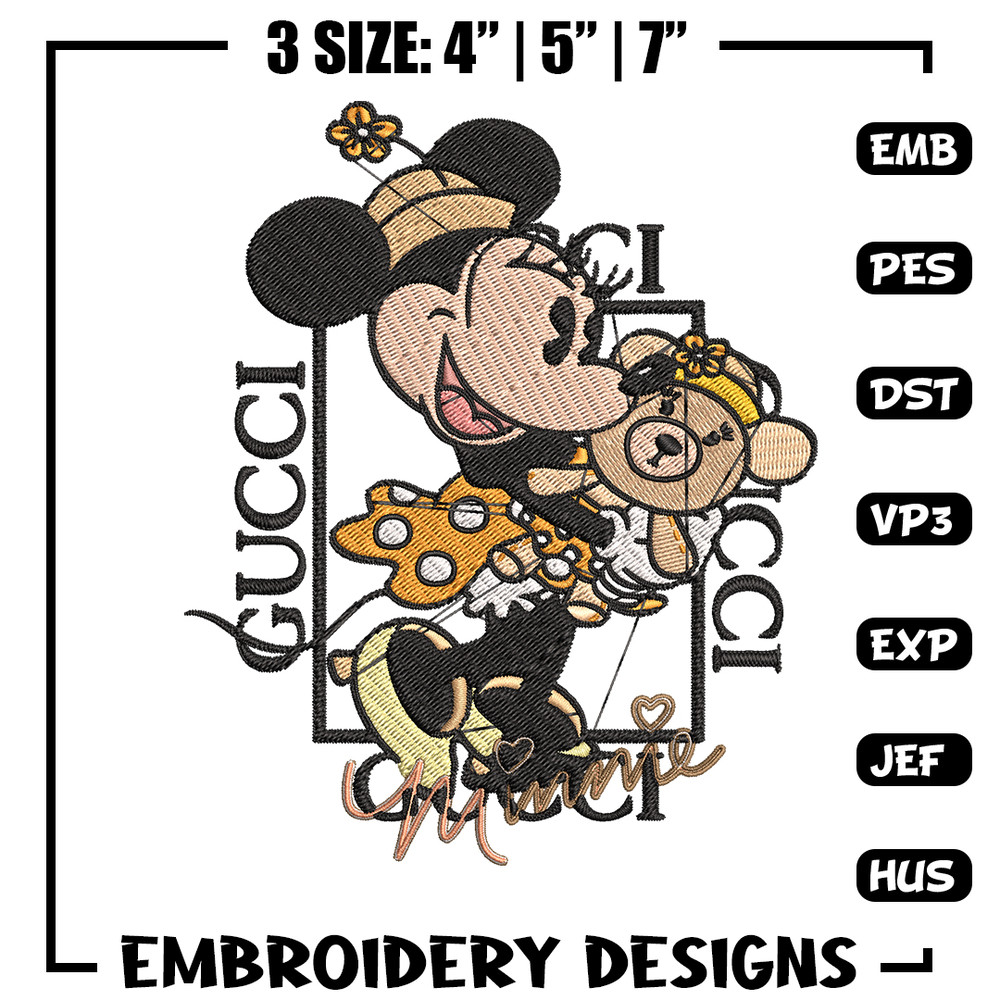 Gucci Minnie mouse Embroidery design, Gucci Embroidery, Disney design, Embroidery File, cartoon shirt, Instant download..jpg