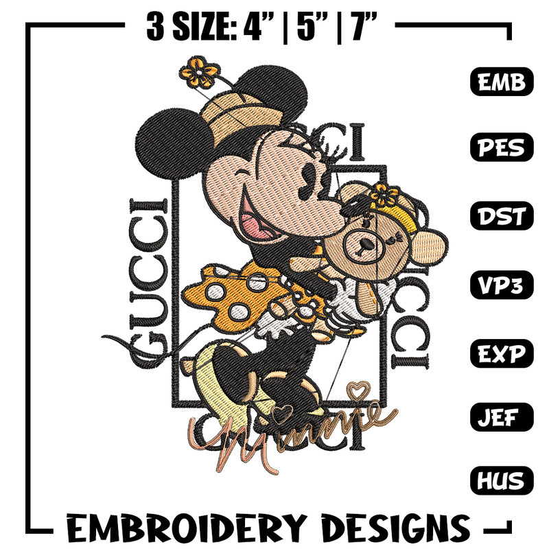 Gucci Minnie mouse Embroidery design, Gucci Embroidery, Disney design, Embroidery File, cartoon shirt, Instant download..jpg