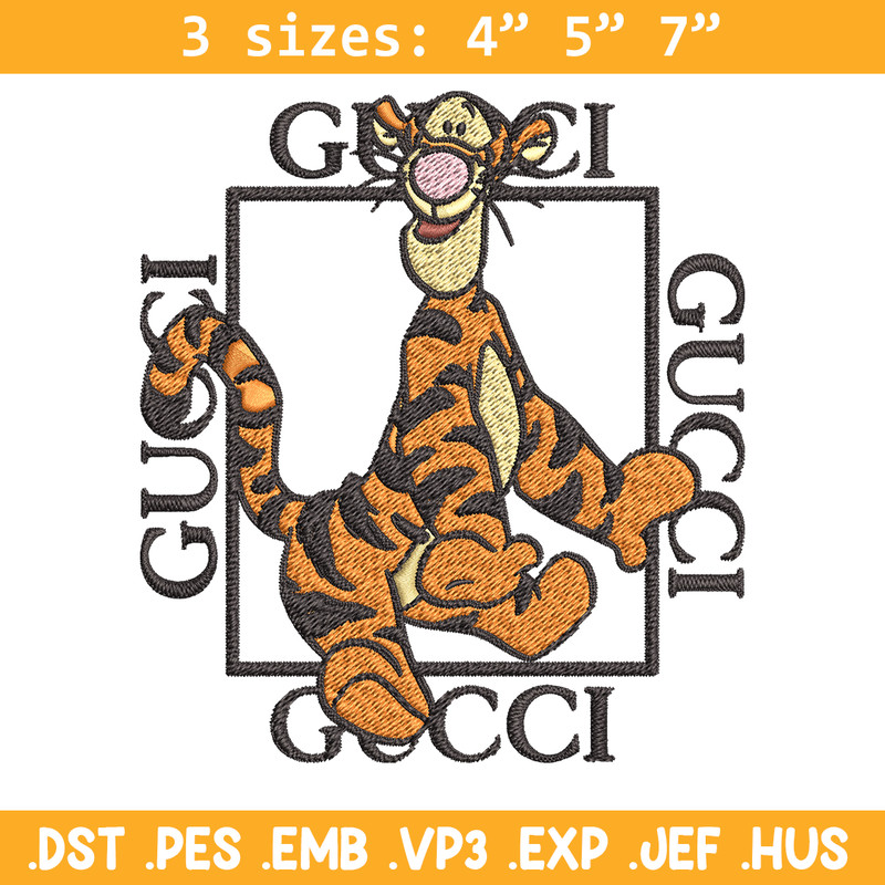 Gucci Tiger Embroidery design, winnie the pooh cartoon Embroidery, cartoon design, Embroidery File, Instant download..jpg
