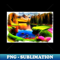 Painting digital landscape - Aesthetic Sublimation Digital File - Perfect for Sublimation Art
