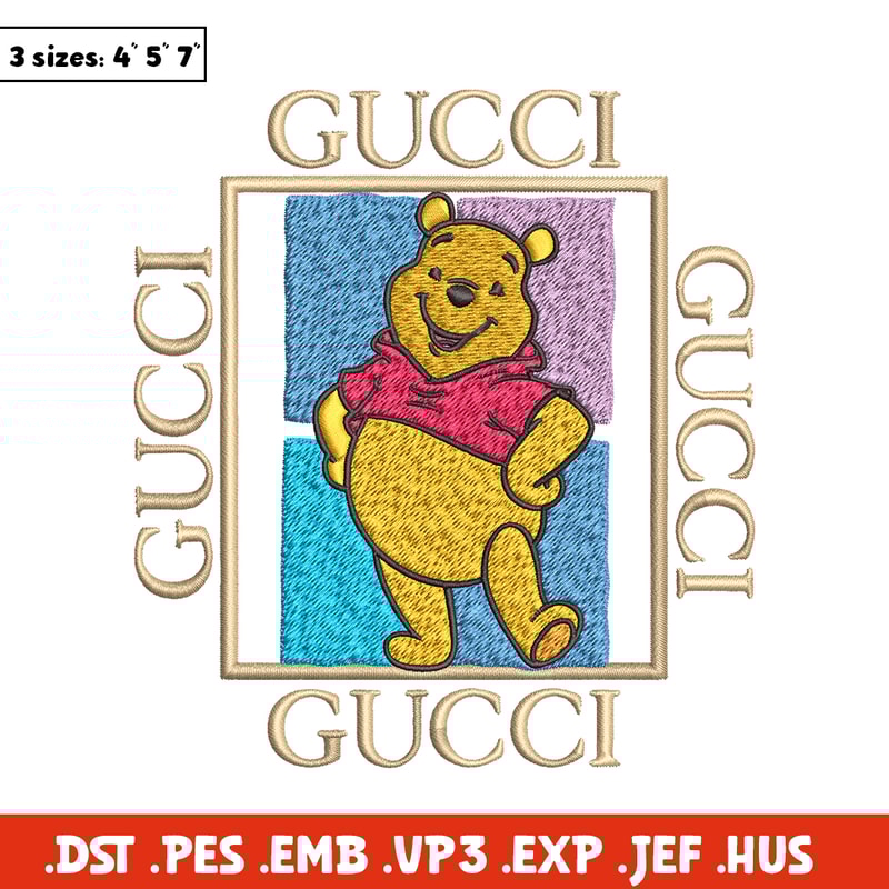 Gucci Winnie Pooh Embroidery design, Winnie Pooh Embroidery, cartoon design, Embroidery File, Digital download..jpg
